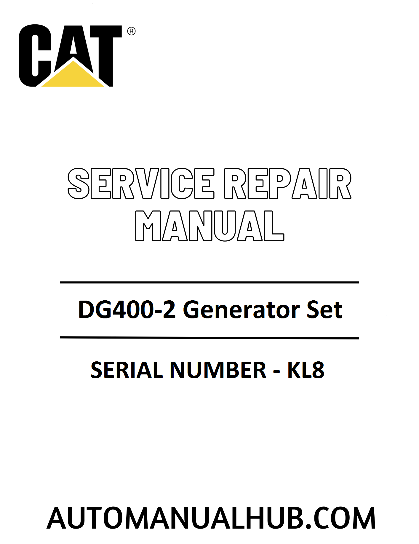 Cat Caterpillar DG400-2 Generator Set Service Repair Manual 