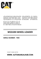 Cat Caterpillar WS310III Wheel Loader Service And Repair Manual Serial Number - 7W0 PDF Download