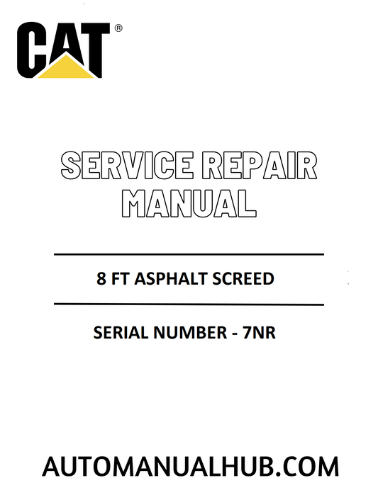 Cat Caterpillar 8 FT Asphalt Screed Service Repair Manual