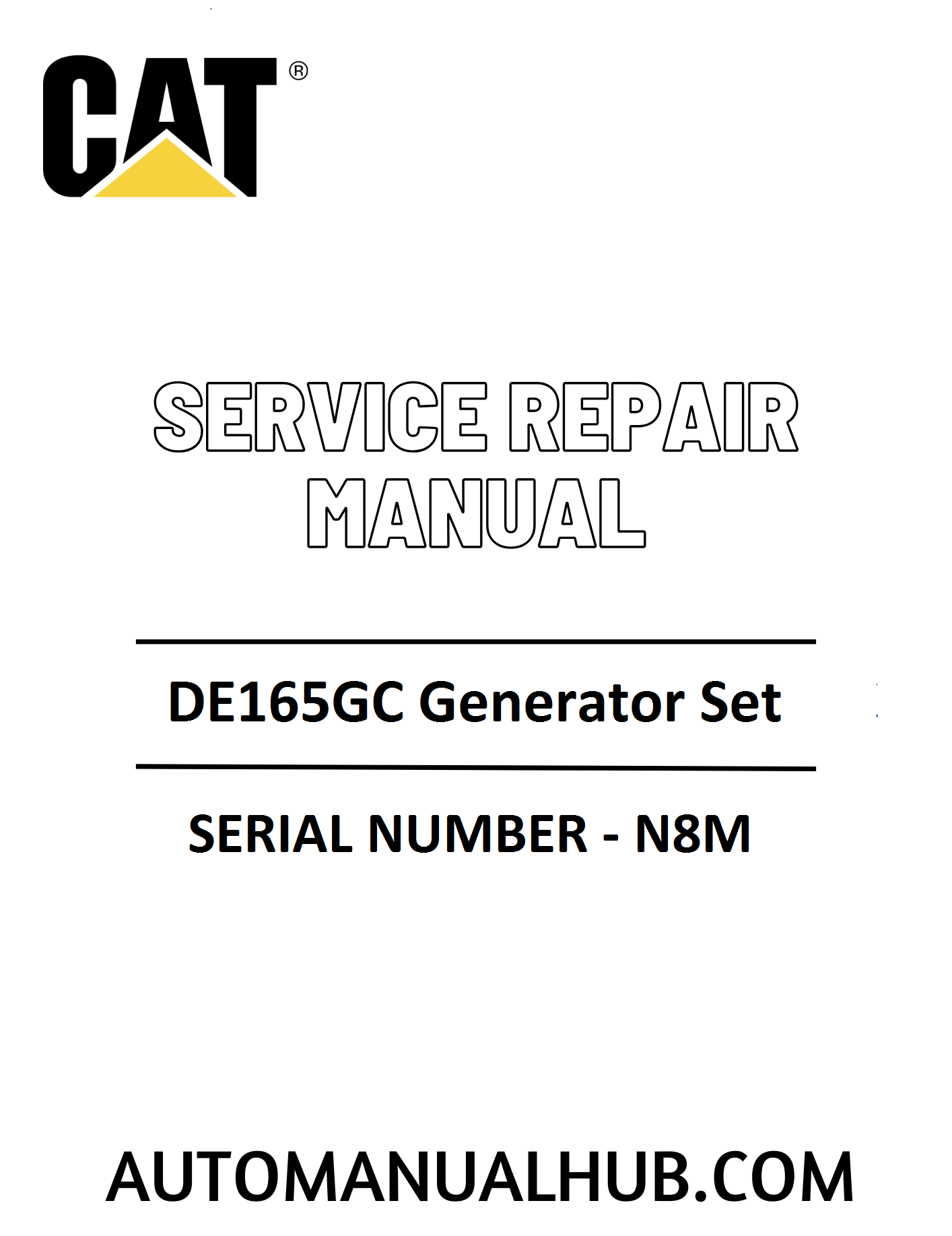 Cat Caterpillar DE165GC Generator Set Service Repair Manual