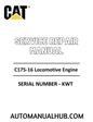 Cat Caterpillar C175-16 Locomotive Engine Service Repair Manual 