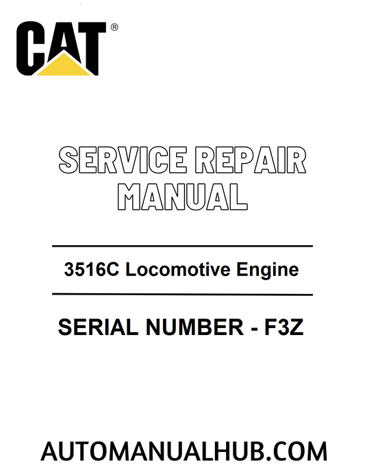 Cat Caterpillar 3516C Locomotive Engine Service Repair Manual