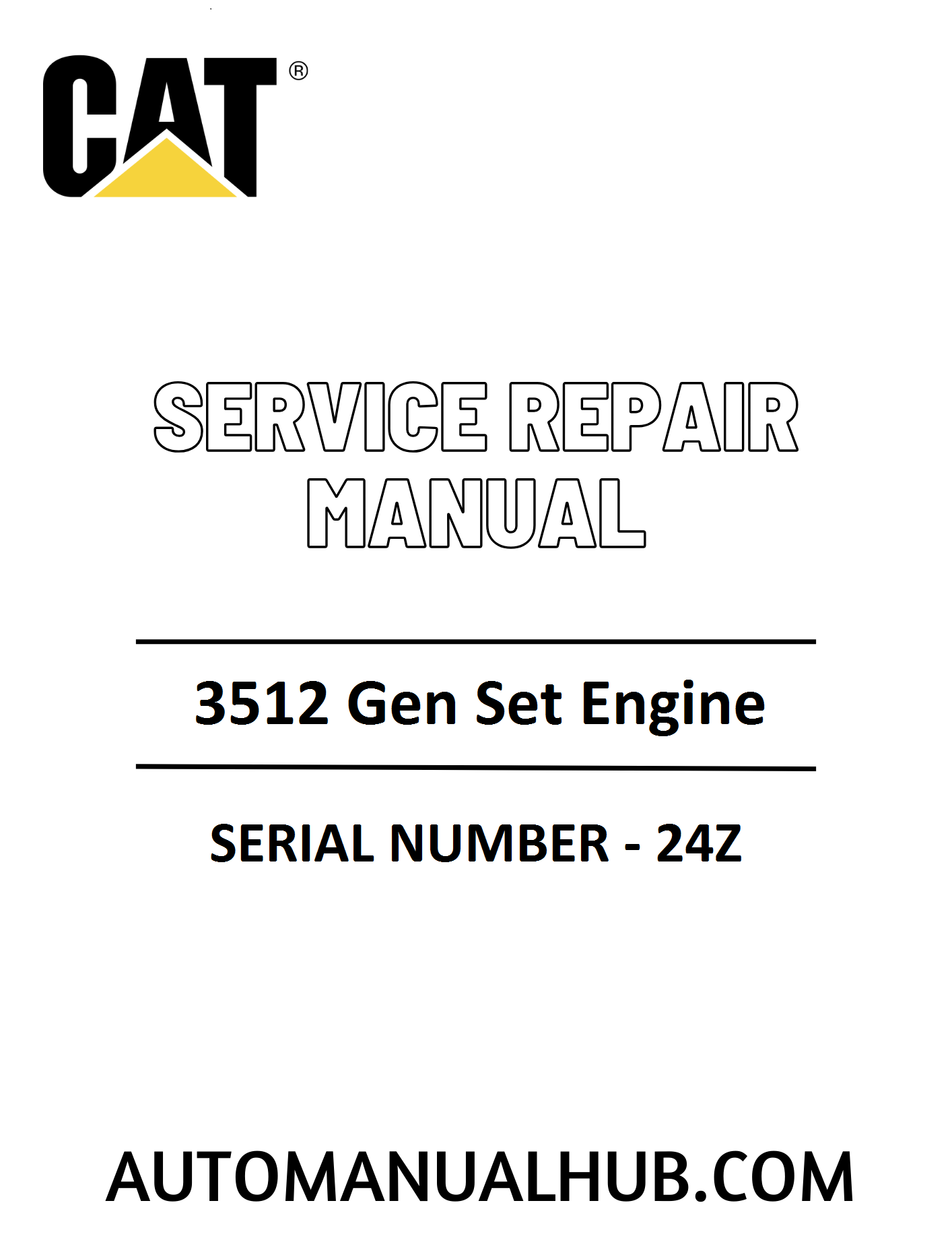 Cat Caterpillar 3512 Gen Set Engine Service Repair Manual