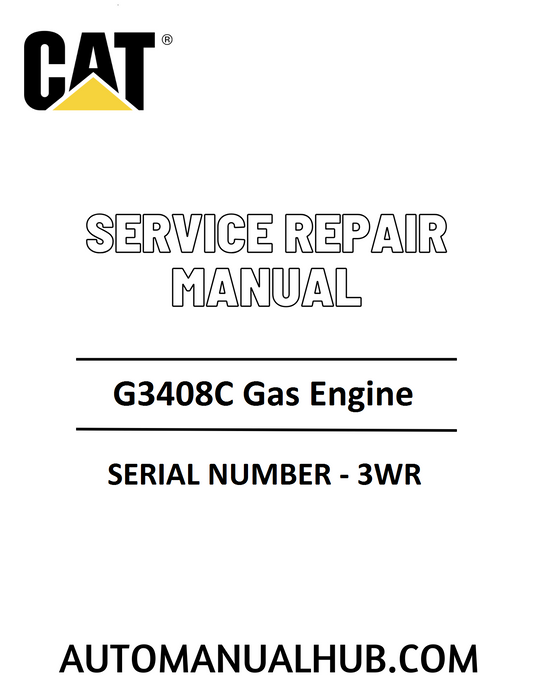 Cat Caterpillar G3408C Gas Engine Service Repair Manual 