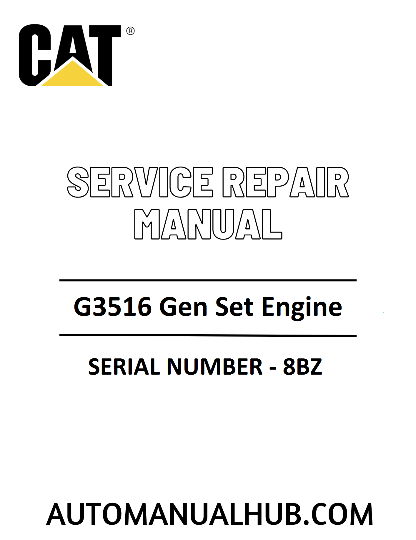 Cat Caterpillar G3516 Gen Set Engine Service Repair Manual