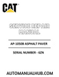 Cat Caterpillar AP-1050B Asphalt Paver Service Repair Manual