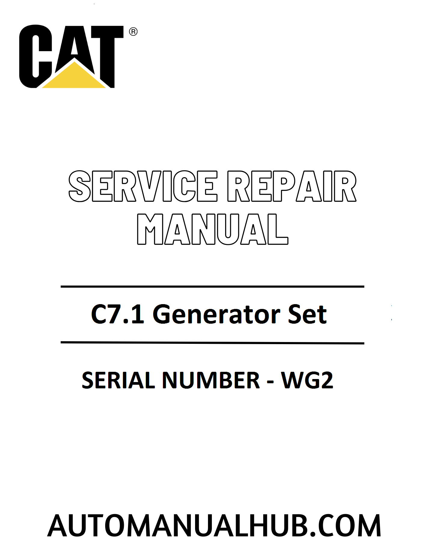 Cat Caterpillar C7.1 Generator Set Service Repair Manual 