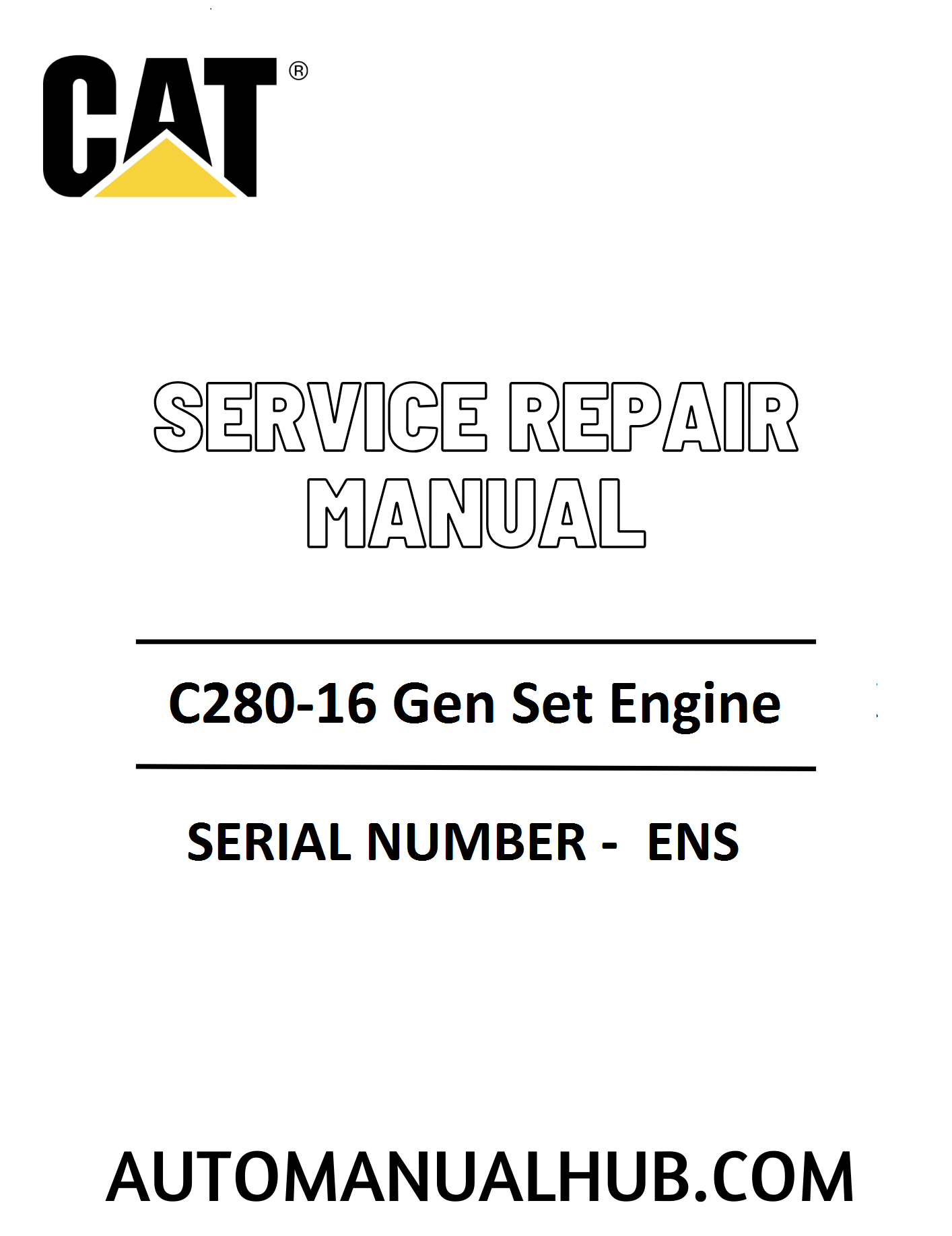 Cat Caterpillar C280-16 Gen Set Engine Service Repair Manual 