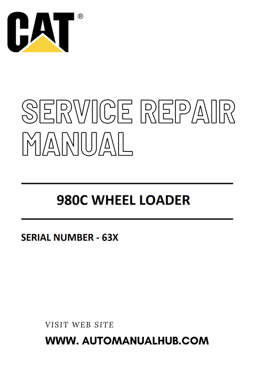 Cat Caterpillar 980C Wheel Loader Service And Repair Manual Serial Number - 63X PDF Download