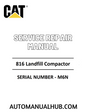 Cat Caterpillar 816 Landfill Compactor Service Repair Manual 