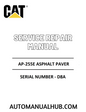 Cat Caterpillar AP-255E Asphalt Paver Service Repair Manual 