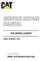 Cat Caterpillar 916 Wheel Loader Service And Repair Manual Serial Number - 2XB PDF Download