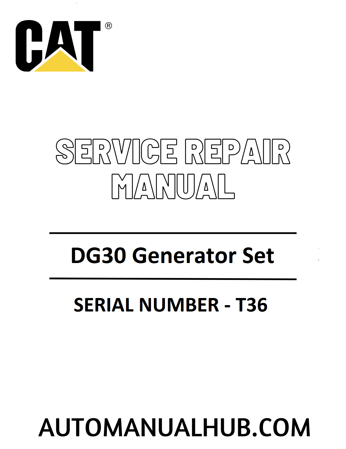 Cat Caterpillar DG30 Generator Set Service Repair Manual 