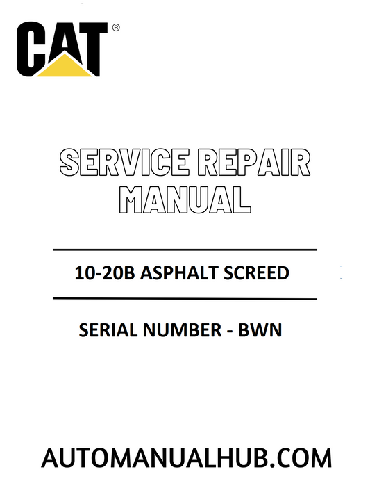 Cat Caterpillar 10-20B Asphalt Screed Service Repair Manual 