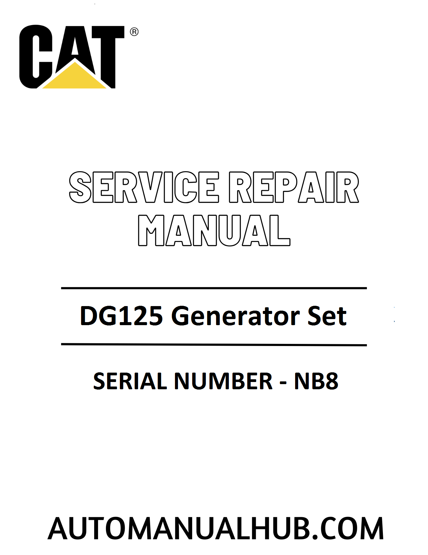 Cat Caterpillar DG125 Generator Set Service Repair Manual 