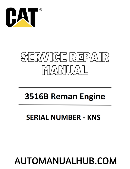 Cat Caterpillar 3516B Reman Engine Service Repair Manual