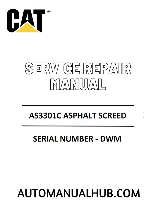 Cat Caterpillar AS3301C Asphalt Screed Service Repair Manual
