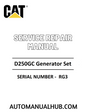 Cat Caterpillar D250GC Generator Set Service Repair Manual