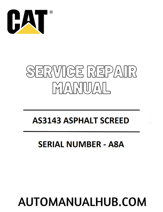Cat Caterpillar AS3143 Asphalt Screed Service Repair Manual 