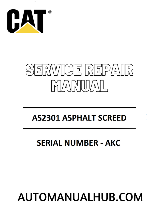 Cat Caterpillar AS2301 Asphalt Screed Service Repair Manual 