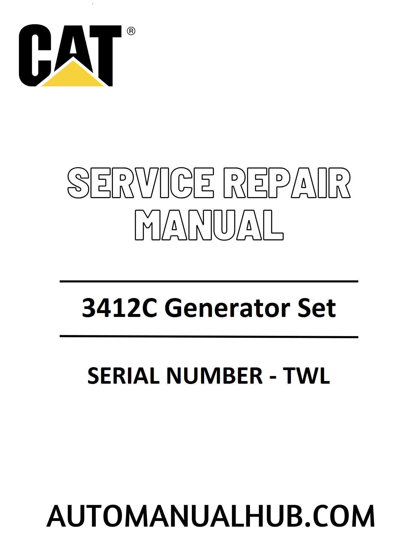 Cat Caterpillar 3412C Generator Set Service Repair Manual 