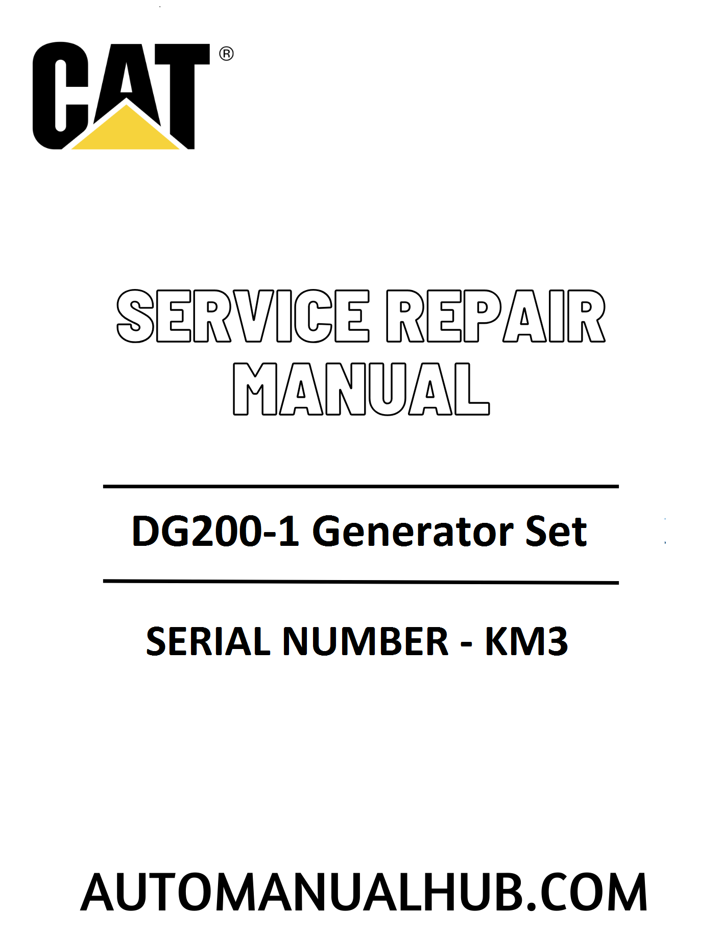 Cat Caterpillar DG200-1 Generator Set Service Repair Manual 