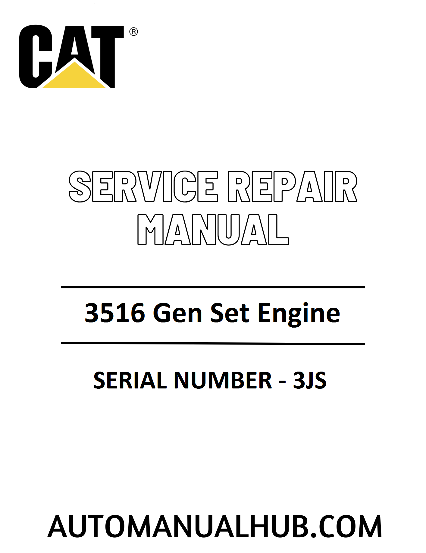 Cat Caterpillar 3516 Gen Set Engine Service Repair Manual 