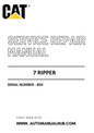 Cat Caterpillar 7 Ripper Service And Repair Manual Serial Number - 8SH PDF Download