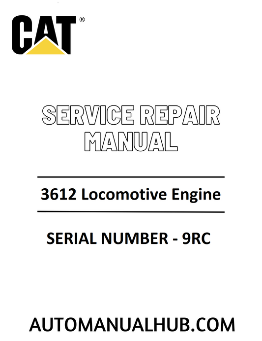 Cat Caterpillar 3612 Locomotive Engine Service Repair Manual