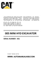 Cat Caterpillar 005 Mini Hyd Excavator Service And Repair Manual Serial Number - K01 PDF Download