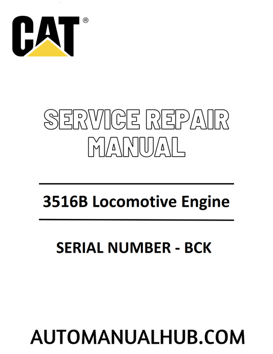 Cat Caterpillar 3516B Locomotive Engine Service Repair Manual 