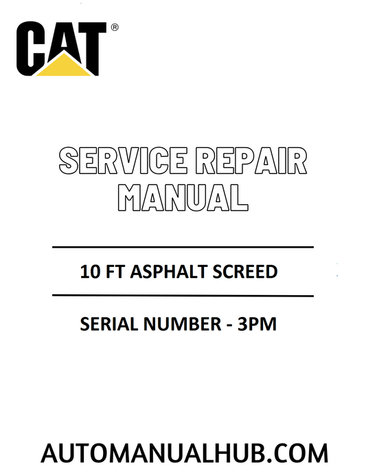 Cat Caterpillar 10 FT Asphalt Screed Service Repair Manual 