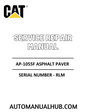 Cat Caterpillar AP-1055F Asphalt Paver Service Repair Manual