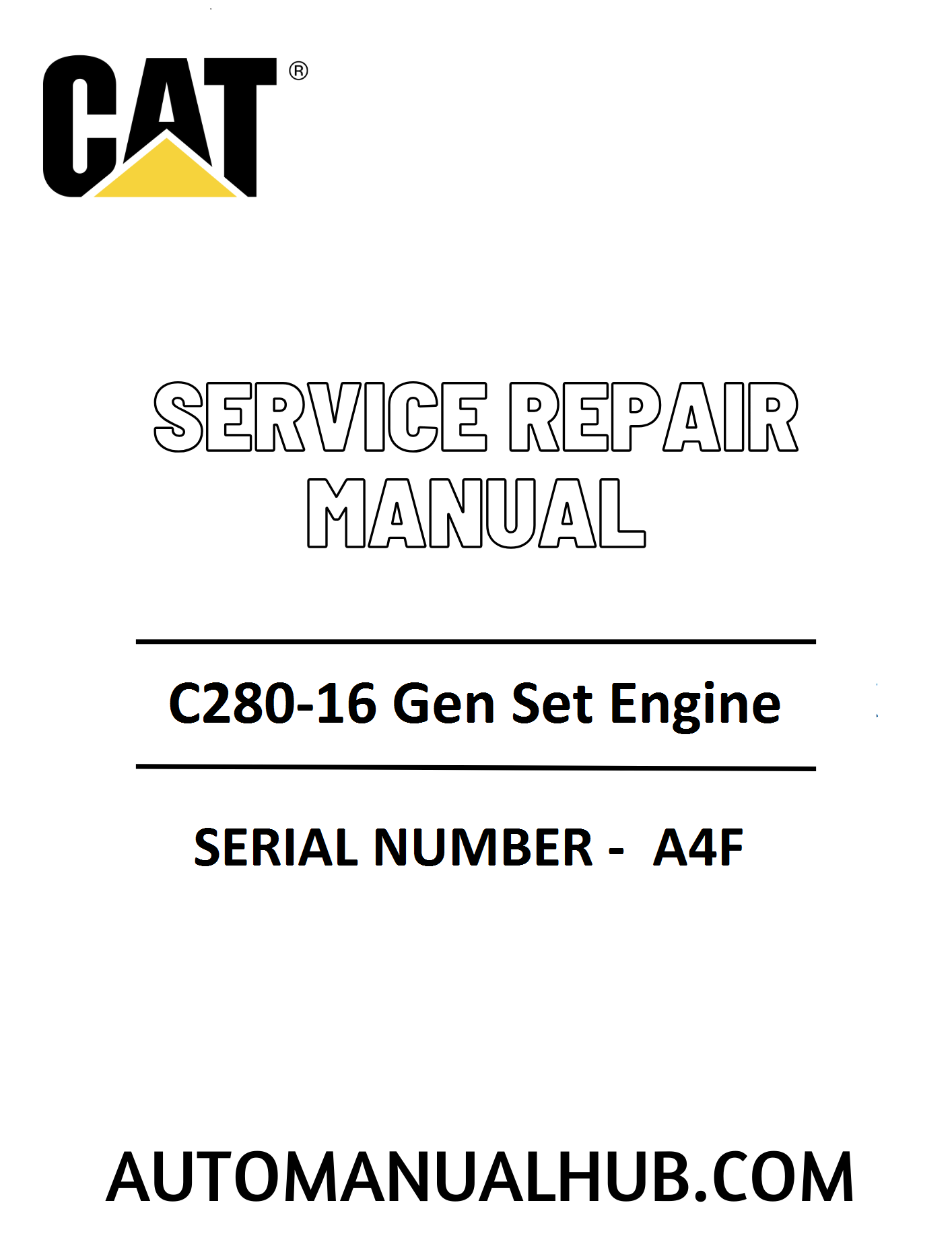 Cat Caterpillar C280-16 Gen Set Engine Service Repair Manual 