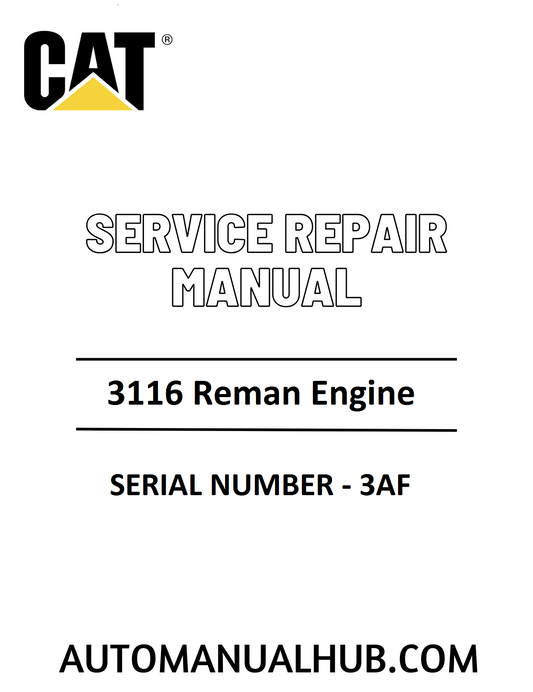 Cat Caterpillar 3116 Reman Engine Service Repair Manual 