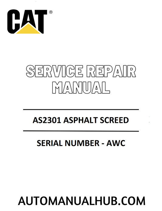 Cat Caterpillar AS2301 Asphalt Screed Service Repair Manual