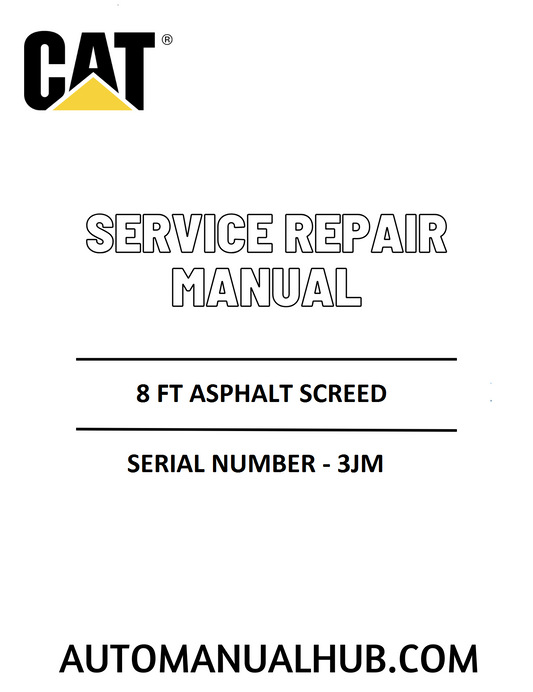 Cat Caterpillar 8 FT Asphalt Screed Service Repair Manual 