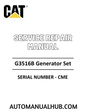 Cat Caterpillar G3516B Generator Set Service Repair Manual 