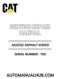 Cat Caterpillar AS2252C Asphalt Screed Service Repair Manual