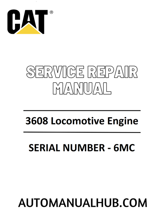 Cat Caterpillar 3608 Locomotive Engine Service Repair Manual