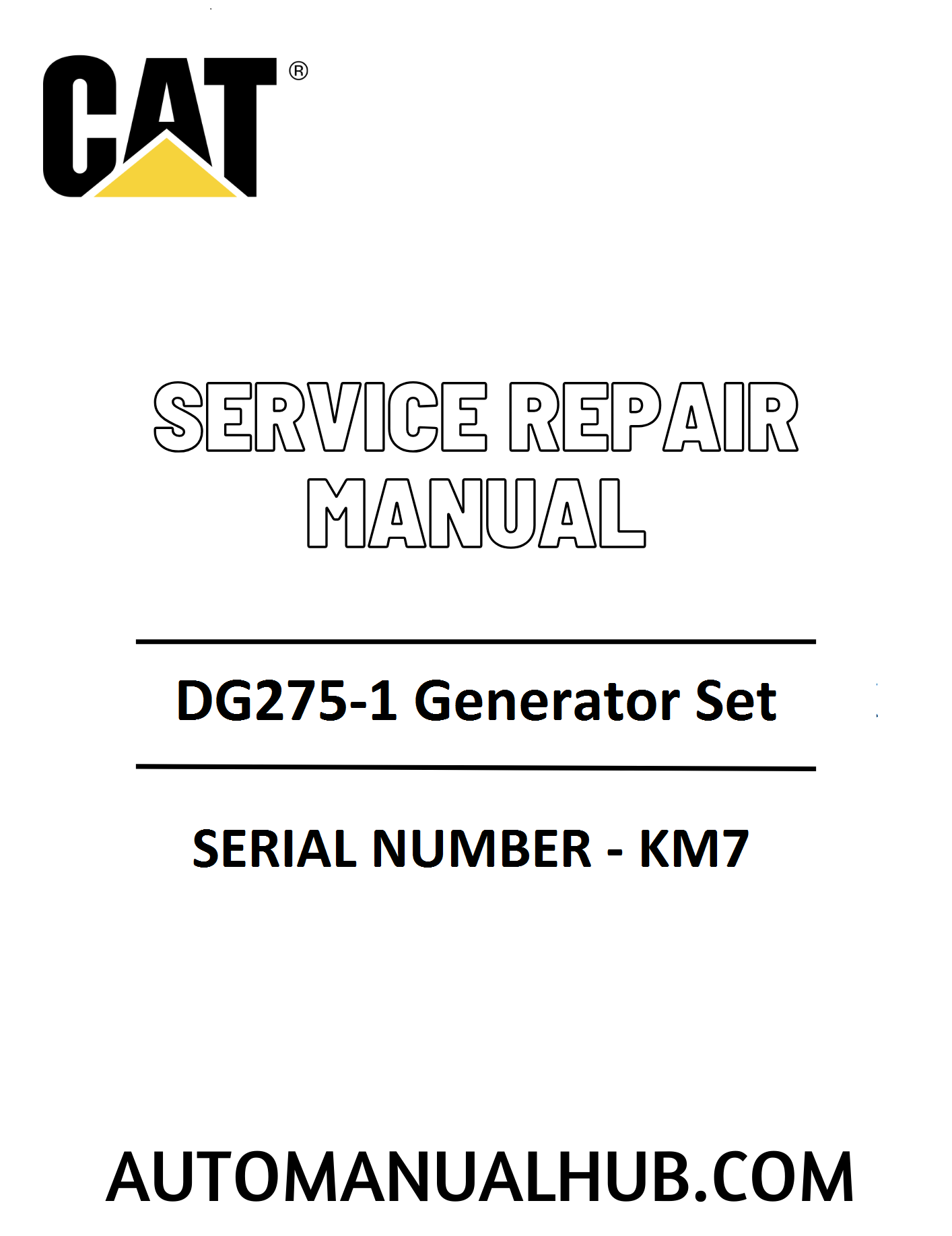 Cat Caterpillar DG275-1 Generator Set Service Repair Manual 