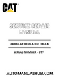 Cat Caterpillar D400D Articulated Truck Service Repair Manual