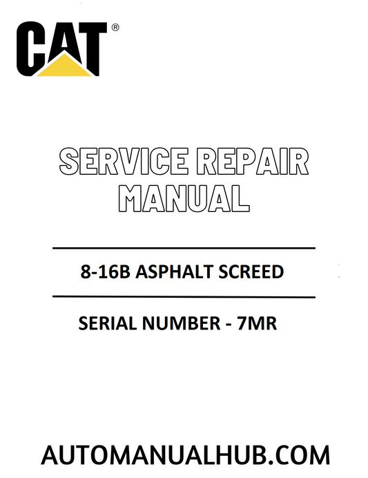 Cat Caterpillar 8-16B Asphalt Screed Service Repair Manual 