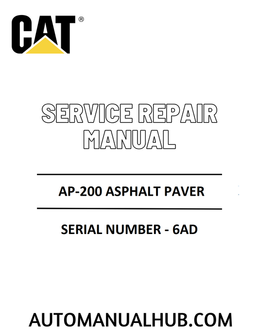 Cat Caterpillar AP-200 Asphalt Paver Service Repair Manual 