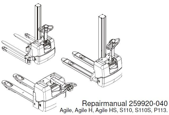 CESAB AGILE, AGILE H, AGILE HS, S110, S110S, P113 FORKLIFT SERVICE REPAIR MANUAL PDF DOWNLOAD