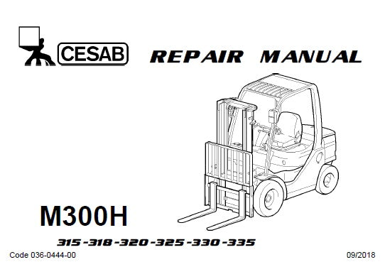CESAB M300H 315, 318, 320, 325, 330, 335 FORKLIFT TRUCK SERVICE REPAIR MANUAL PDF DOWNLOAD