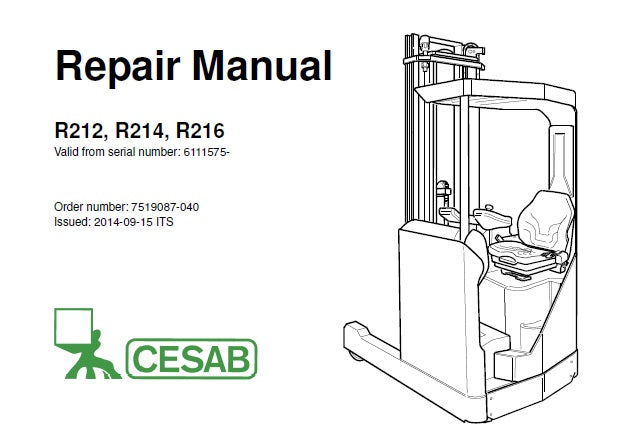 CESAB R212, R214, R216 FORKLIFT SERVICE REPAIR MANUAL PDF DOWNLOAD