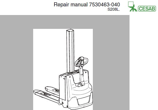 CESAB S208L FORKLIFT SERVICE REPAIR MANUAL PDF DOWNLOAD