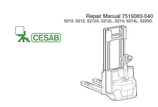 CESAB S210, S212, S212S, S212L, S214, S214L, S220D FORKLIFT TRUCK SERVICE REPAIR MANUAL PDF DOWNLOAD