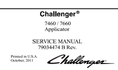 CHALLENGER 7460, 7660 APPLICATOR SERVICE REPAIR MANUAL PDF DOWNLOAD